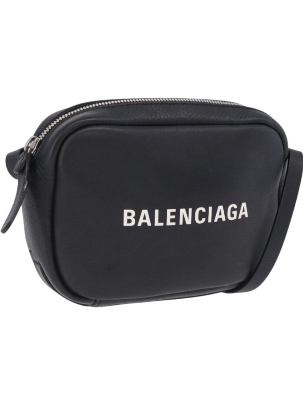 BALENCIAGA Everyday Camera Bag XS Leather Black Silver 489809